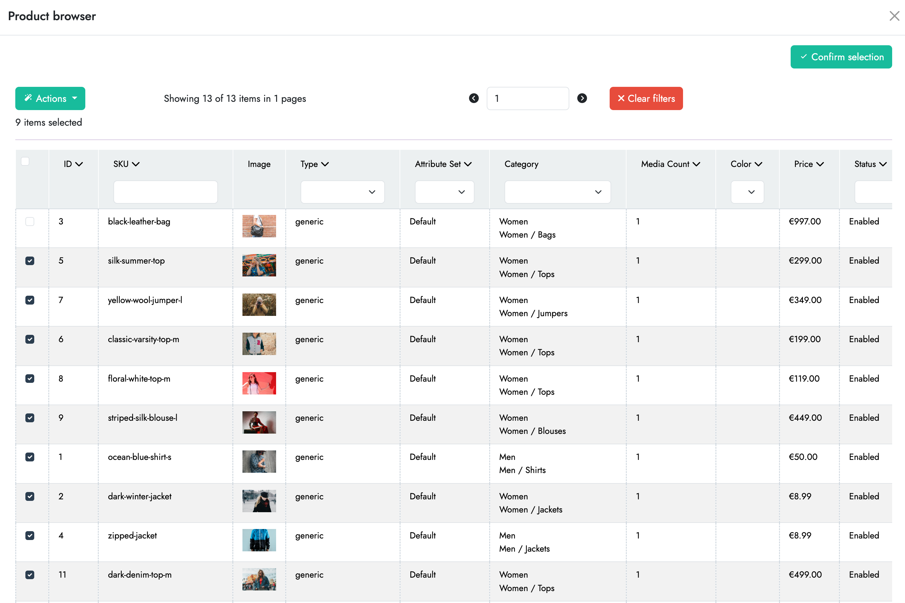 Add products to category