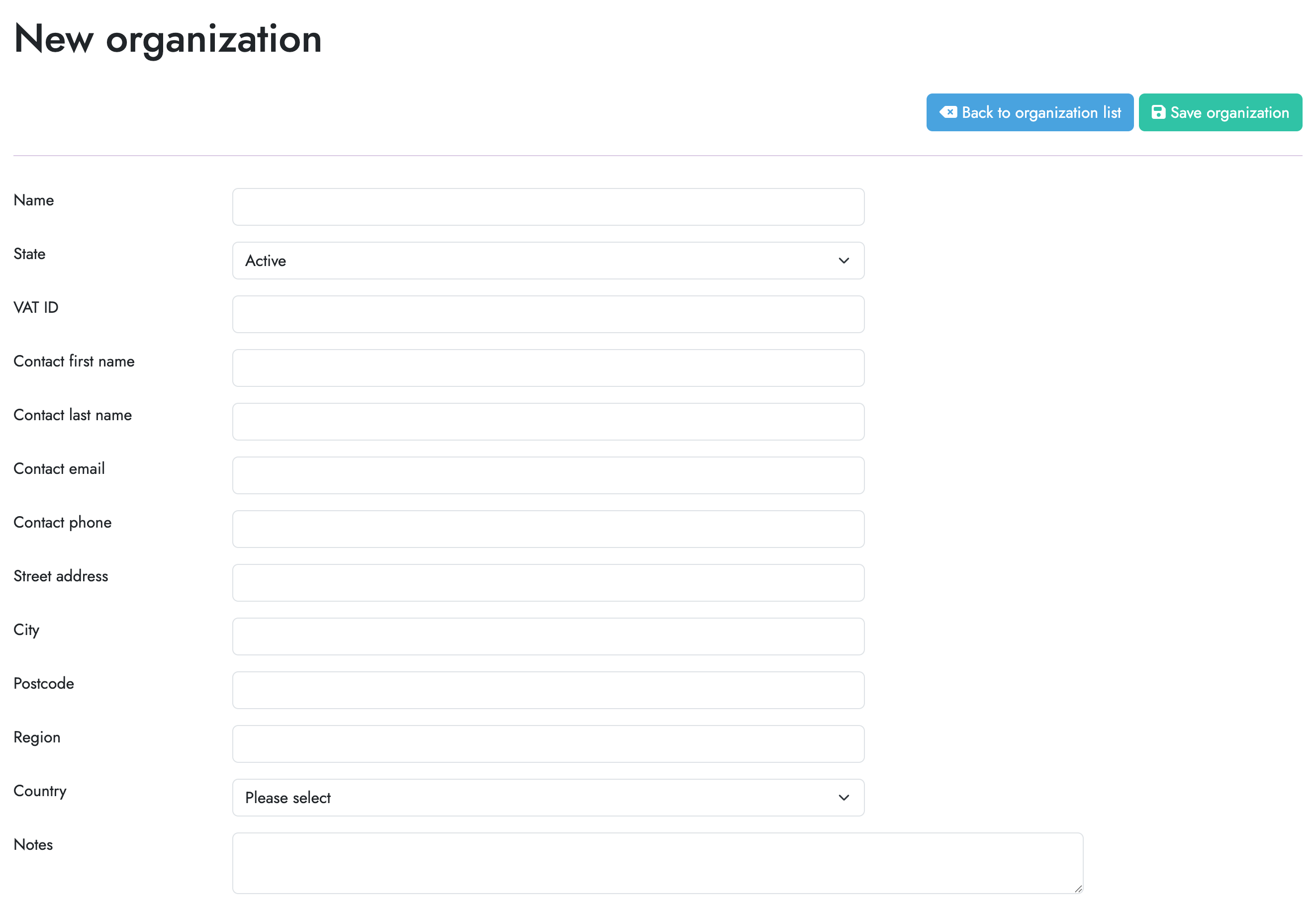 Add customer organization